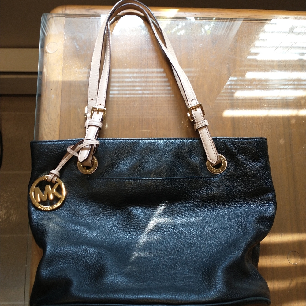Black and tan Michael Kors leather purse